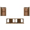 Ensemble de meubles TV 4 pcs Chêne fumé Bois d'ingénierie 