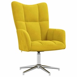 Chaise de relaxation Jaune moutarde Velours 