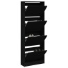 Armoire à chaussures noir 60x21x163,5 cm bois d'ingénierie 