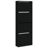 Armoire à chaussures noir 60x21x163,5 cm bois d'ingénierie 