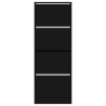 Armoire à chaussures noir 60x21x163,5 cm bois d'ingénierie 