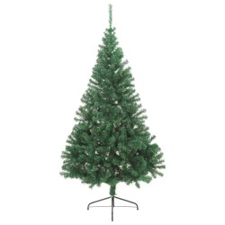 Sapin de Noël artificiel moitié avec support vert 240 cm PVC 
