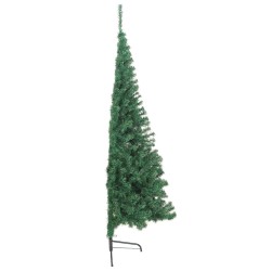 Sapin de Noël artificiel moitié avec support vert 240 cm PVC 