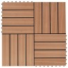Carreau de terrasse 11 pcs WPC 30 x 30 cm 1 m² Couleur Teck 