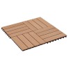 Carreau de terrasse 11 pcs WPC 30 x 30 cm 1 m² Couleur Teck 