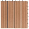 Carreau de terrasse 11 pcs WPC 30 x 30 cm 1 m² Couleur Teck 