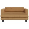 Canapé avec repose-pied pour enfants marron 100x50x30cm velours 