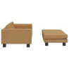 Canapé avec repose-pied pour enfants marron 100x50x30cm velours 
