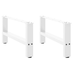 Pieds de table basse Blanc 2 pièces 60 x (30-31) cm Acier 