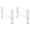 Pieds de table basse Blanc 2 pièces 60 x (30-31) cm Acier 