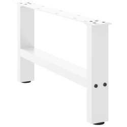 Pieds de table basse Blanc 2 pièces 60 x (30-31) cm Acier 