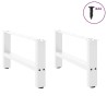 Pieds de table basse Blanc 2 pièces 60 x (30-31) cm Acier 