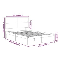Cadre de lit sans matelas 120x200 cm bois de pin massif 