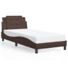 Cadre de lit sans matelas marron 80x200 cm similicuir 
