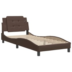 Cadre de lit sans matelas marron 80x200 cm similicuir 