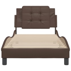 Cadre de lit sans matelas marron 80x200 cm similicuir 