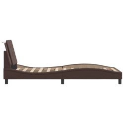 Cadre de lit sans matelas marron 80x200 cm similicuir 