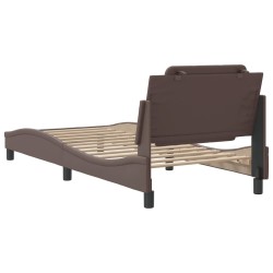 Cadre de lit sans matelas marron 80x200 cm similicuir 