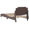 Cadre de lit sans matelas marron 80x200 cm similicuir 