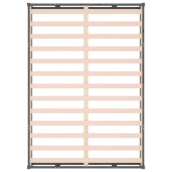 Cadre de lit sans matelas gris 150x200 cm bois massif 