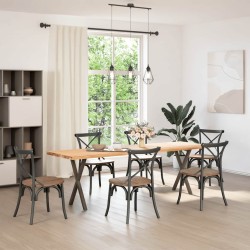 Pieds de table à manger en forme de X, 2 pièces, acier naturel, 50 x (72-73) cm 