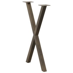 Pieds de table à manger en forme de X, 2 pièces, acier naturel, 50 x (72-73) cm 