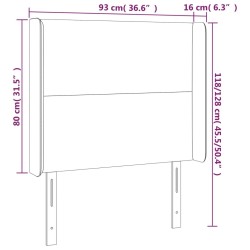 Tête de lit à LED Vert foncé 93x16x118/128 cm Velours 