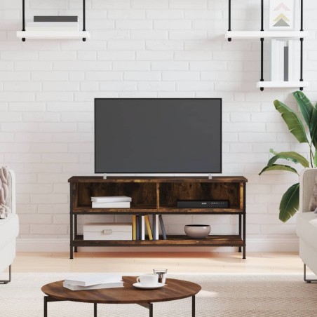 Meuble TV chêne fumé 100x35x45 cm bois d'ingénierie 