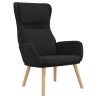 Chaise de relaxation avec tabouret Noir Velours 