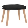 Chaise de relaxation avec tabouret Noir Velours 