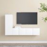 Ensemble de meubles TV 3 pcs Blanc Bois d'ingénierie 