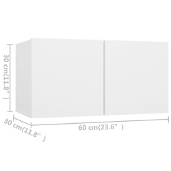 Ensemble de meubles TV 3 pcs Blanc Bois d'ingénierie 
