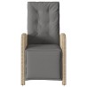 Chaise inclinable de jardin et repose-pied mélange beige rotin 