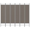 Cloison de séparation 6 panneaux Anthracite 240x200 cm Tissu 