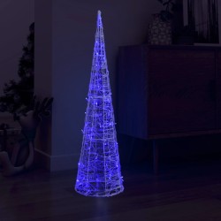 Cône lumineux décoratif pyramide à LED Acrylique Bleu 120 cm 