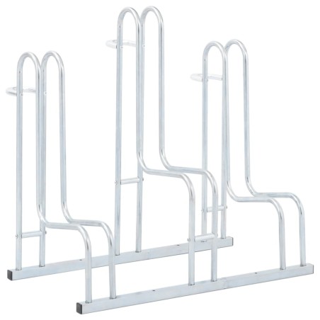 Support de vélo au sol autoportant pour 3 vélos acier galvanisé 