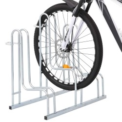 Support de vélo au sol autoportant pour 3 vélos acier galvanisé 