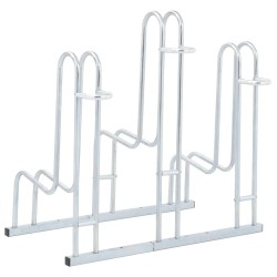 Support de vélo au sol autoportant pour 3 vélos acier galvanisé 