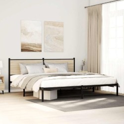 Cadre de lit en métal sans matelas chêne sonoma 193x203 cm 