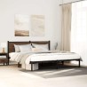 Cadre de lit en métal sans matelas chêne marron 193x203 cm 