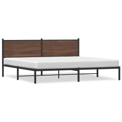 Cadre de lit en métal sans matelas chêne marron 193x203 cm 
