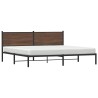 Cadre de lit en métal sans matelas chêne marron 193x203 cm 