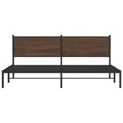 Cadre de lit en métal sans matelas chêne marron 193x203 cm 