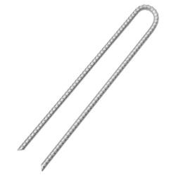 Piquets de tente 12pcs forme de U 41,5 cm Ø12mm acier galvanisé 