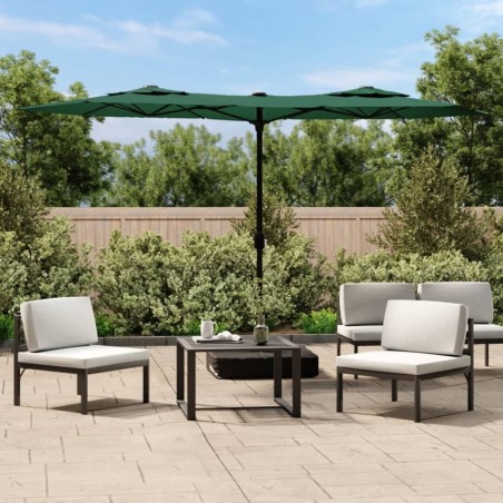 Parasol de jardin à double tête vert 316x240 cm 