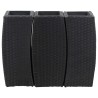 Lits surélevés de jardin 3 pcs Résine tressée Noir 