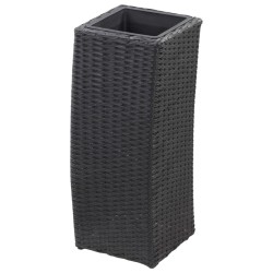Lits surélevés de jardin 3 pcs Résine tressée Noir 
