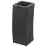 Lits surélevés de jardin 3 pcs Résine tressée Noir 