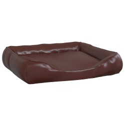 Lit pour chien Marron 105x80x25 cm Similicuir 