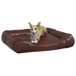 Lit pour chien Marron 105x80x25 cm Similicuir 